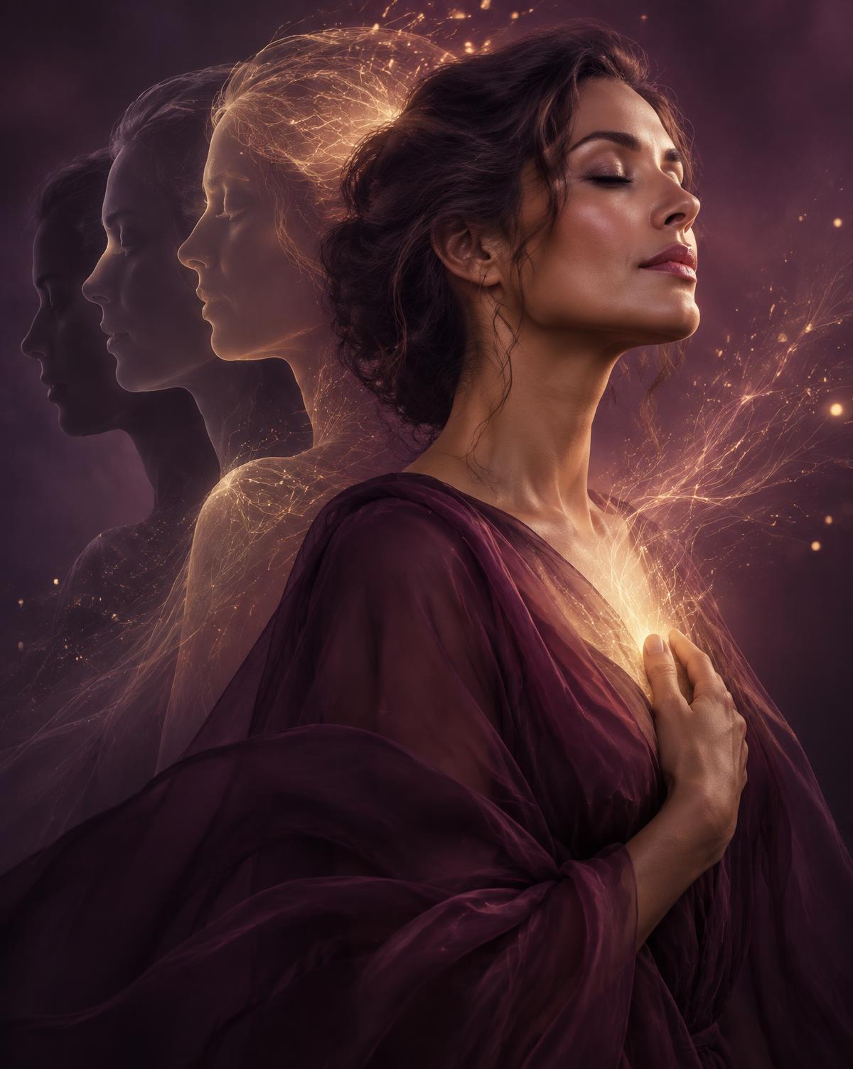 Layered portrait symbolising subconscious awareness and inner transformation